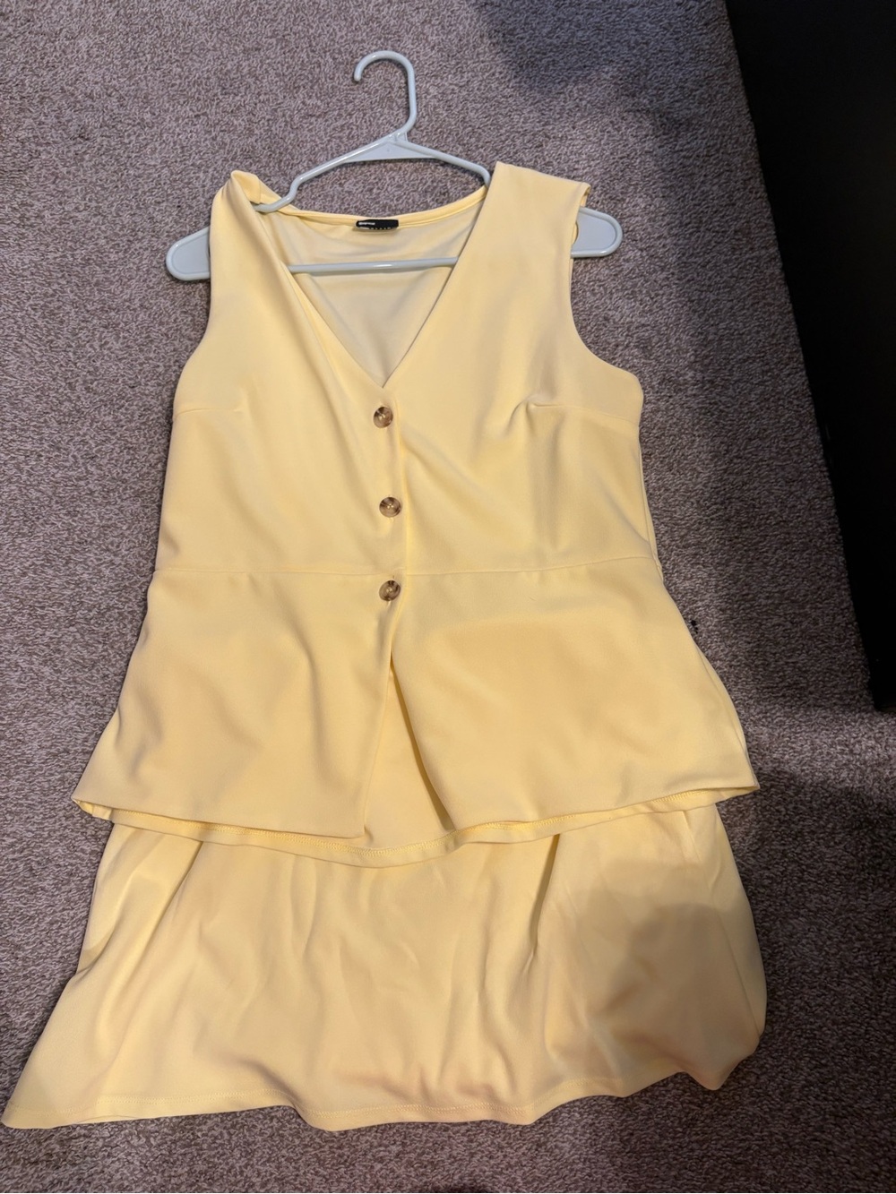ASOS Sleeveless Peplum Button Top with Matching Skirt-Set